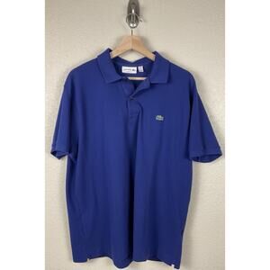 Lacoste Mens Polo Shirt XXL Blue 100% Cotton Short Sleeve Classic Preppy
